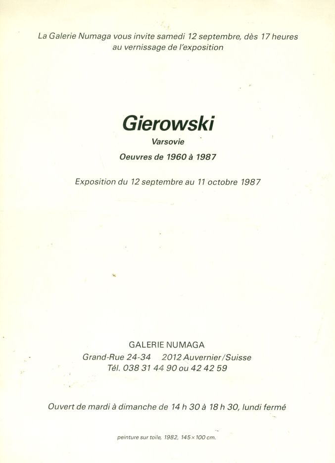 Katalog Stefan Gierowski  Gierowski Oeuvres de 1960 a 1987