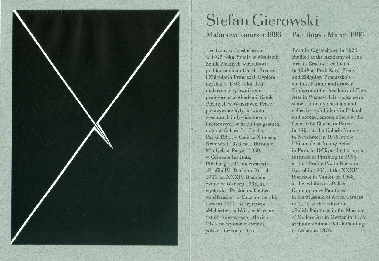 Katalog Stefan Gierowski  Malarstwo 1986