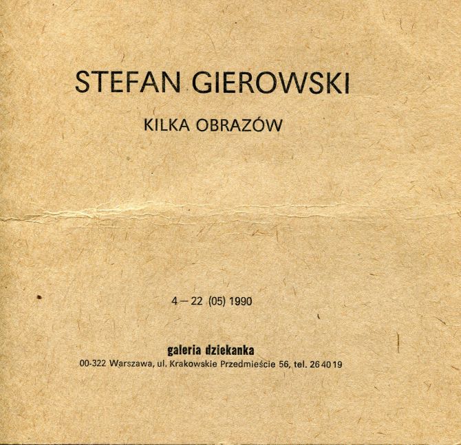 Katalog Stefan Gierowski  Stefan Gierowski - kilka obrazów